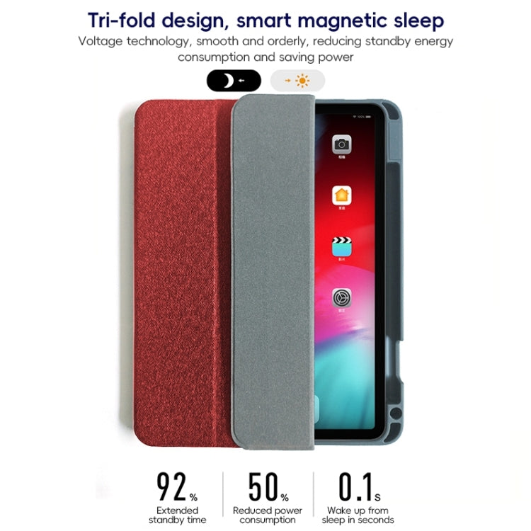 For iPad Pro 12.9 2022/2021/2020 ZGA Tri-Fold Voltage Smart Leather Tablet Case(Grey) by ZGA