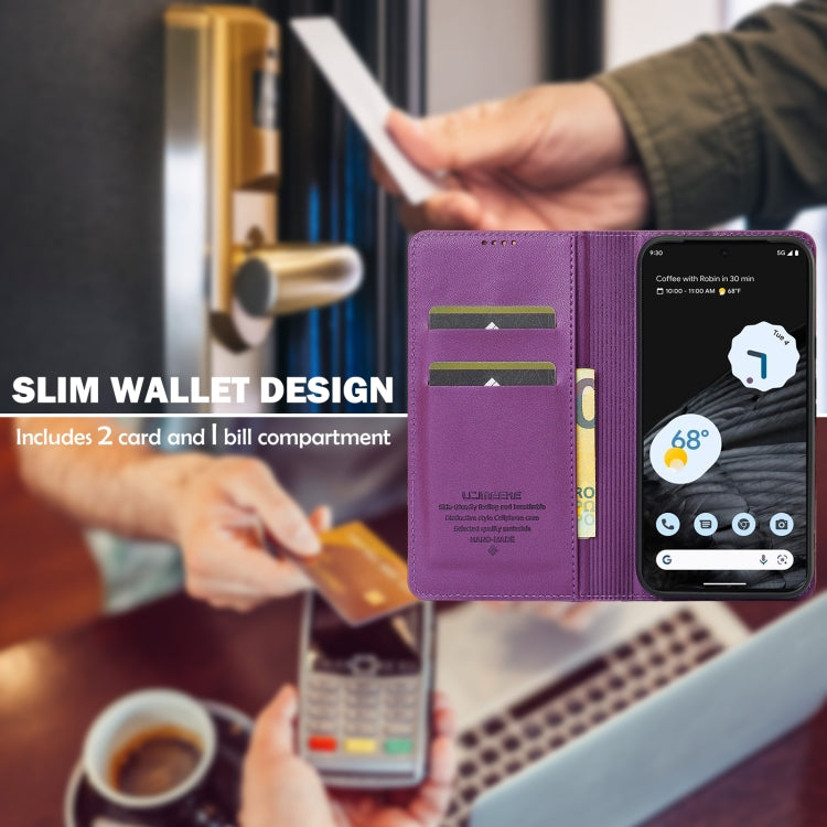 For Google Pixel 7 Pro 5G LC.IMEEKE L1 Series Frosted Fine Texture PU Phone Case(Purple) by LC.IMEEKE