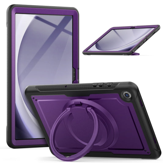 For Samsung Galaxy Tab A11+ / A9+ Honeycomb Hybrid Tablet Case with Handle Holder & Strap(Purple) by bashfashion