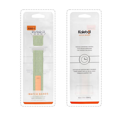 For Apple Watch 46mm / 49mm / 45mm / 44mm Kalebol Canvas Pattern Nylon Loop Strap(Army Green) by Kalebol