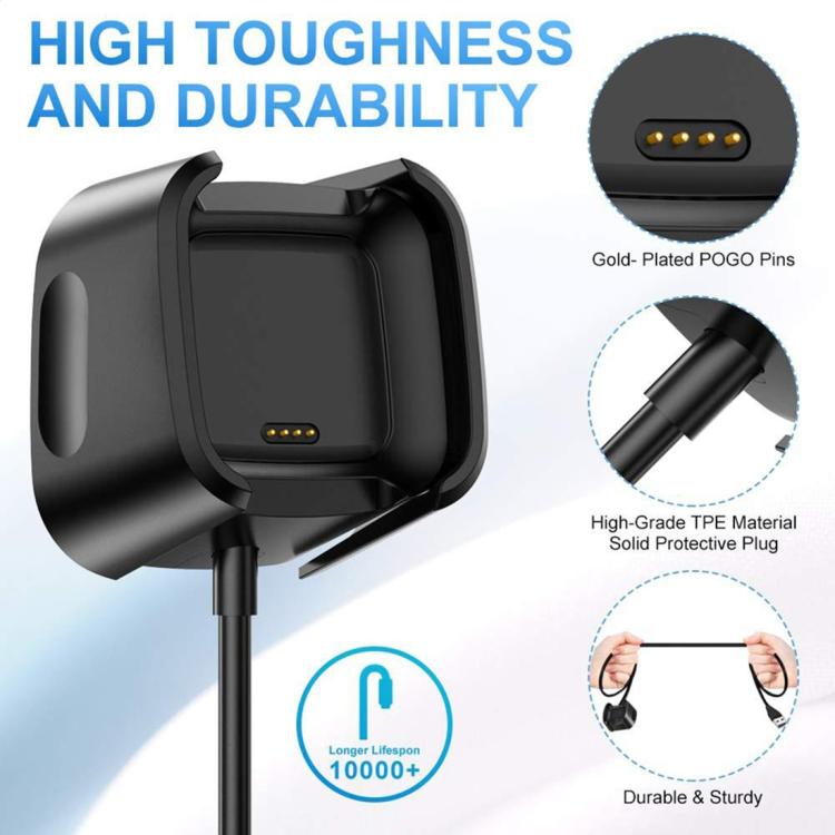 For Fitbit Versa 2 xDfind USB-A Port Watch Charging Dock Base Stand Holder, Length: 1m(Black) by xDfind