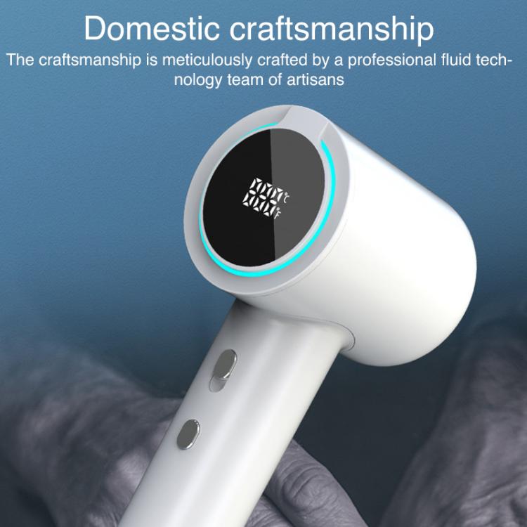 WG-F02 LED Digital Display High Speed Negative Ion Hair Dryer, EU Plug(White) by bashfashion