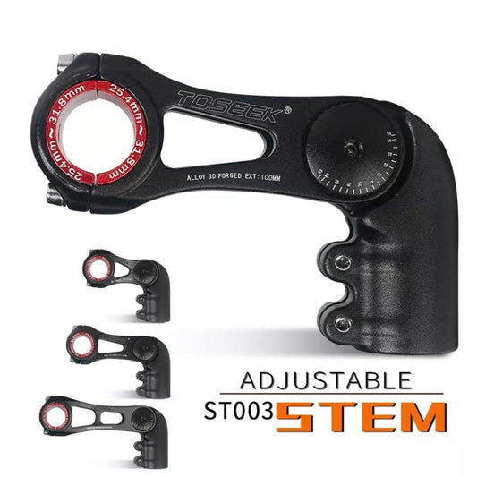 TOSEEK ST003 Aluminum Alloy Adjustable Angle Mountain Bike Stem, Specification:80mm by TOSEEK