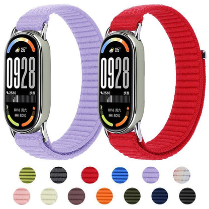 For Xiaomi Smart Band 10 / 9 / 8 xDfind Woven Nylon Hook And Loop Fastener Watch Band(Azure) by xDfind