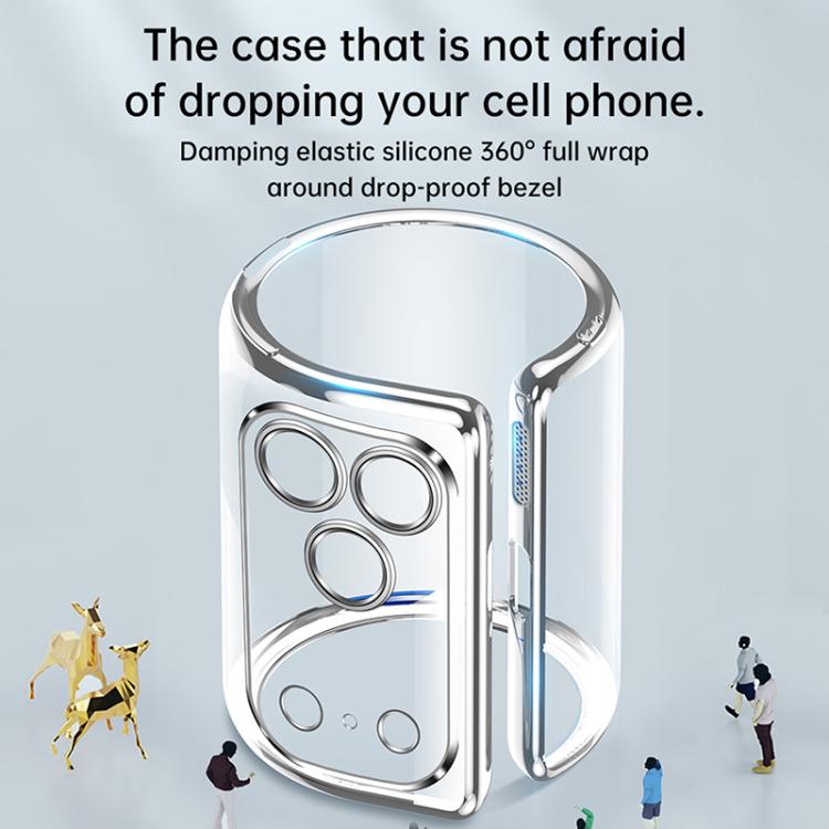 For iPhone 17 Pro Max SULADA Shine Through Series Plating TPU Transparent Phone Case(Silver) by SULADA