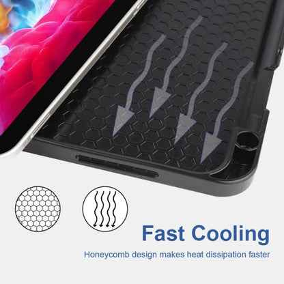 For iPad Pro 11 2022 / 2021 / 2020 ENKAY 3-Folding Shockproof TPU Cover Custer Texture PU Leather Tablet Case with Pencil Slot & Holder & Sleep / Wake-up Function(Dark Green) by ENKAY