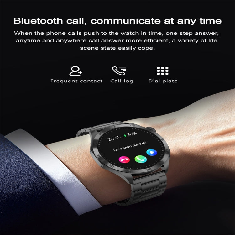 ET485 1.43 inch Color Screen Smart Watch Steel Strap, Support Bluetooth Call / ECG(Black) by bashfashion