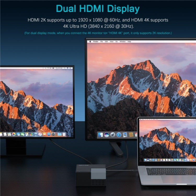 WAVLINK UG76PD2 3.5mm Audio, Gigabit Network Port Dual HD Universal Docking Station(AU Plug) by WAVLINK