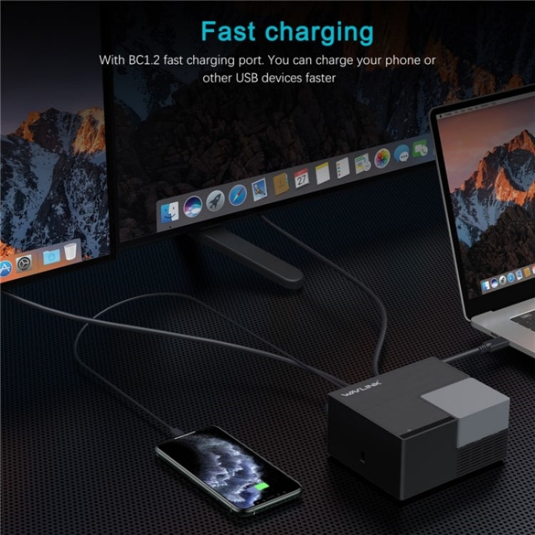 WAVLINK UG76PD2 3.5mm Audio, Gigabit Network Port Dual HD Universal Docking Station(AU Plug) by WAVLINK