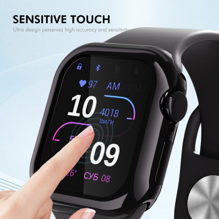 For Apple Watch Series 11 / 10 42mm ENKAY Hat-Prince Electroplated Soft TPU Case with Screen Film(Dark Blue) by ENKAY