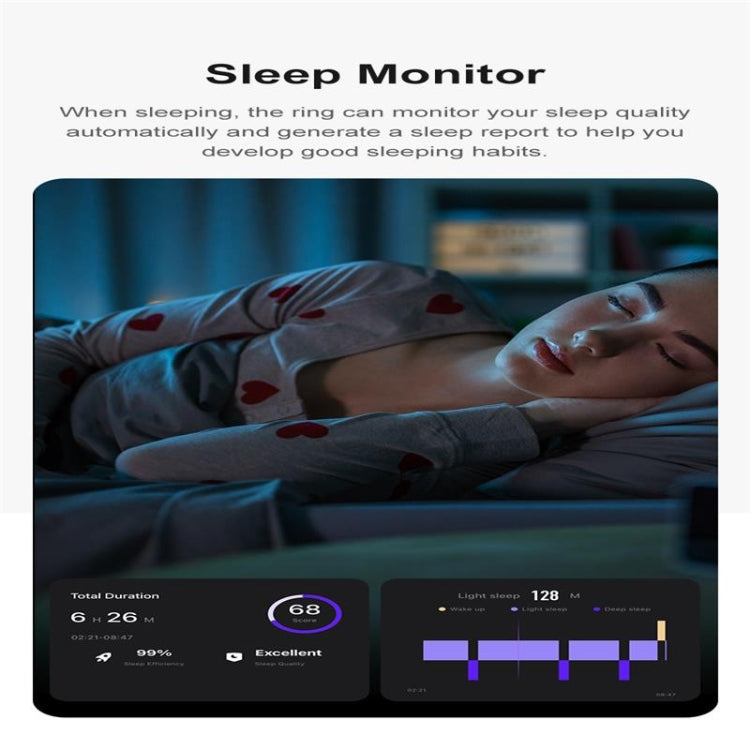 R09 SIZE 9 Smart Ring, Support Heart Rate / Blood Oxygen / Sleep Monitoring / Multiple Sports Modes(Silver) by bashfashion