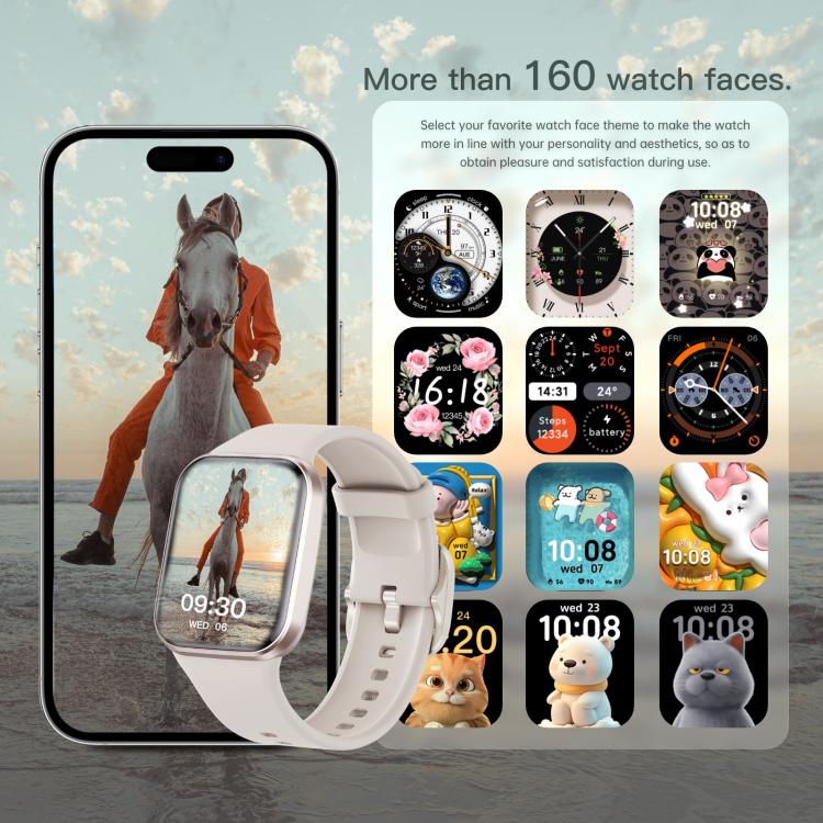 Q23 Pro 1.83 inch Color Screen IP68 Waterproof Bluetooth Call Smart Watch, Support Health Monitoring(White) by bashfashion