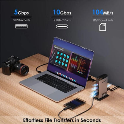 WAVLINK WL-UG69PD13Pro DisplayLink Docking Station 15 in 1 USB-C Hub for MacBook Laptop(UK Plug) by WAVLINK