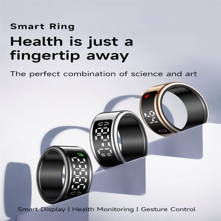 SY01 SIZE 13 Smart Ring, Support Heart Rate / Blood Oxygen / Sleep Monitoring / Multiple Sport Modes(Black) by bashfashion