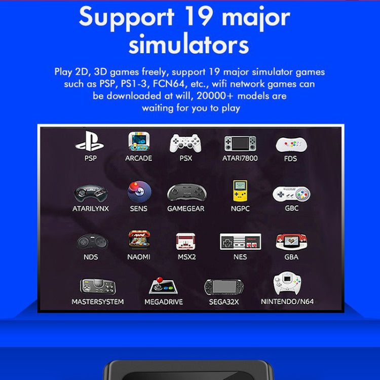 GD10 64G Built-In 30000+ Games Dual System Set-Top Box 3D Home 4K HD TV Game Console Box UK Plug(White) by ANBERNIC