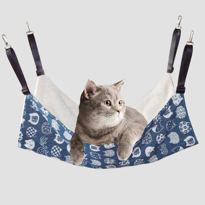 PE-160 Canvas Hanging Cat Cage Hammock Adjustable Length Swing Pet Nest, Size: L(Gray Square) by bashfashion