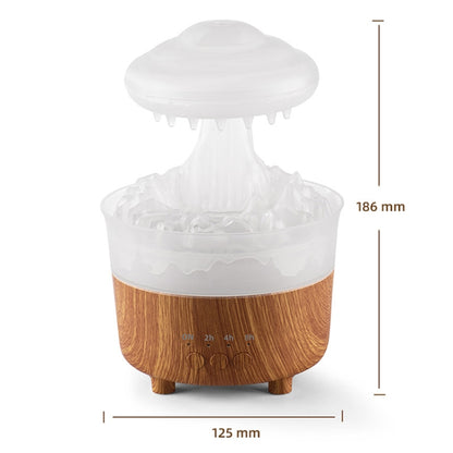 V50 Desktop Colorful Night Light Humidifier Wood Grain Water Drop Aroma Diffuser, Spec: UK Plug(Green) by bashfashion