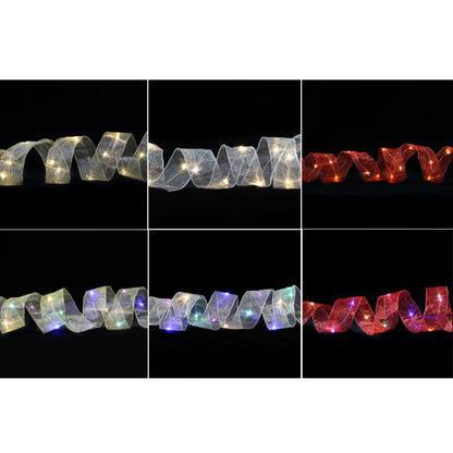 Christmas Ornament Double Light Board Yarn Ribbon String Lights, Specification: 20m(Red Color Light) by bashfashion