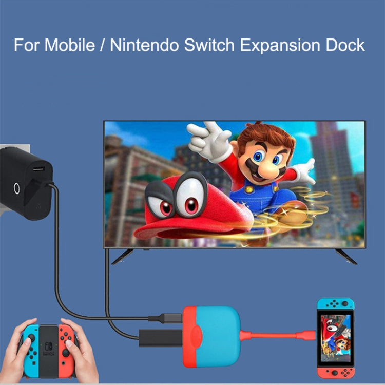 H0231 For Mobile / Nintendo Switch Expansion Dock Portable Base(Red Blue) by bashfashion