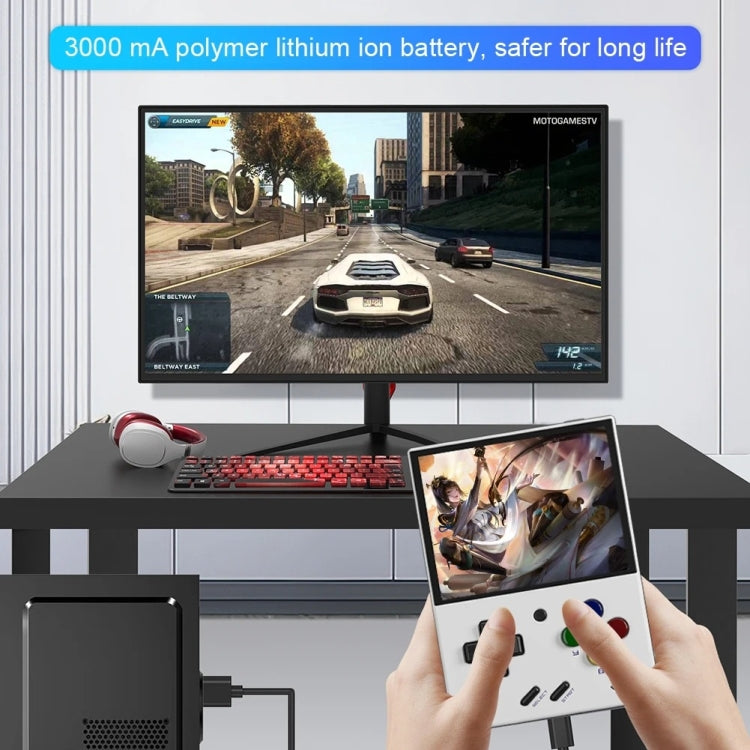 Miyoo Mini Plus 3.5 Inch IPS Screen Retro Handheld Game Console 128GB 25K Games(Grey) by bashfashion