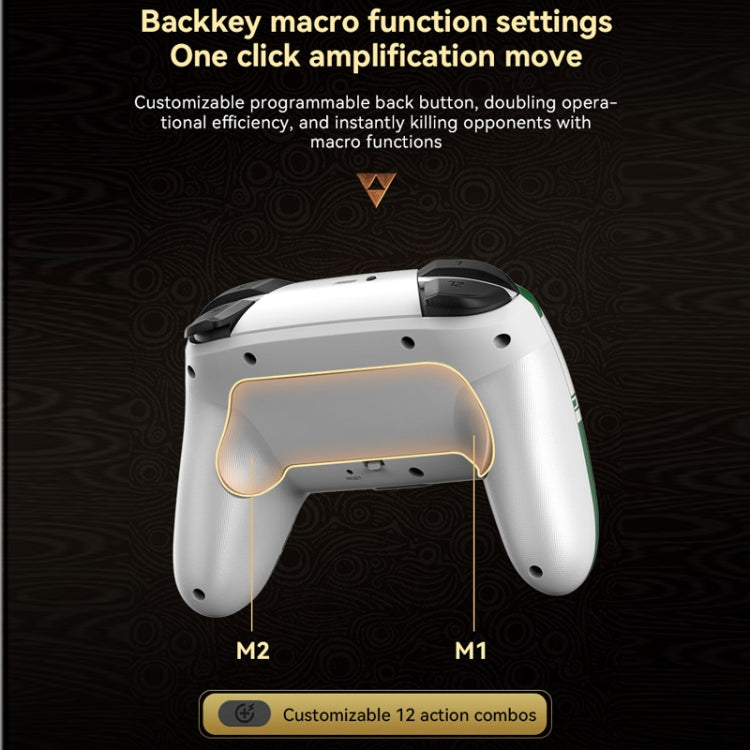 Wireless Bluetooth Somatosensory Vibration Gamepad for Nintendo Switch/Switch PRO, Color: White Green by bashfashion