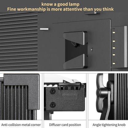 Pixel P45pro High Bright Dual Color Temperature Fill Light 120W Normal Bright Studio Camera Soft Light(A Set With US Plug Adaptor) by Pixel