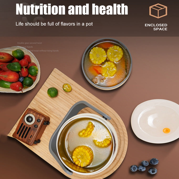 2.0L 304 Food Grade Insulated Lunch Box Electric Thermostat Lunch Bucket, CN Plug, Color: Temperature Display Beige Power Cord by bashfashion