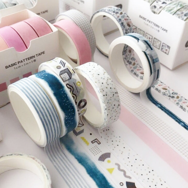 5rolls /Box 3m Washi DIY Decoration Handbook Tape Set, Color: Cyan Dew by bashfashion