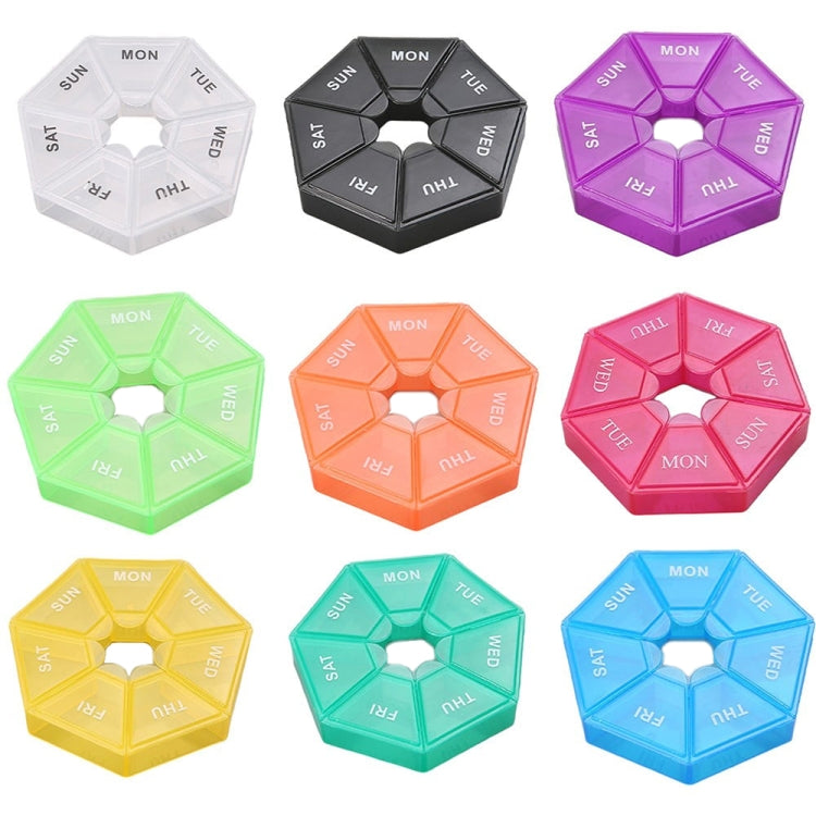 2pcs Portable Transparent Moisture-Proof Weekly 7-grids Pill Storage Box(White) by bashfashion