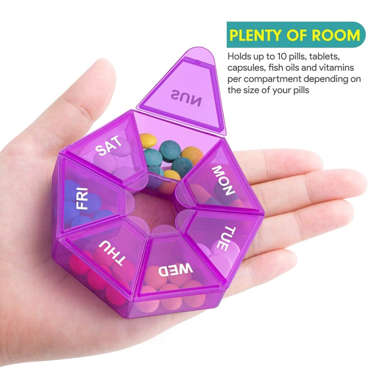 2pcs Portable Transparent Moisture-Proof Weekly 7-grids Pill Storage Box(White) by bashfashion