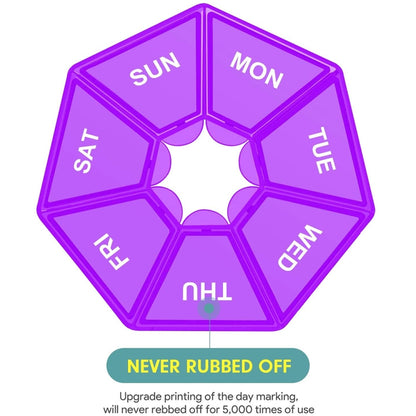 2pcs Portable Transparent Moisture-Proof Weekly 7-grids Pill Storage Box(White) by bashfashion