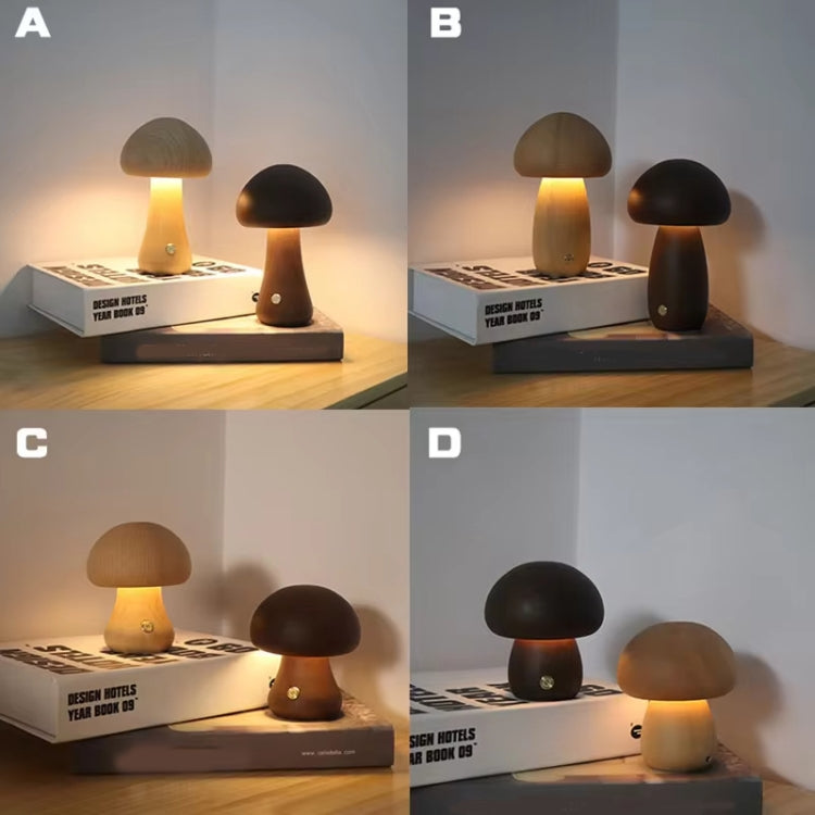 Mushroom Shape Night Light Touch Control Dimmable Bedside Atmosphere Lamp, Style: B Type Beech by bashfashion