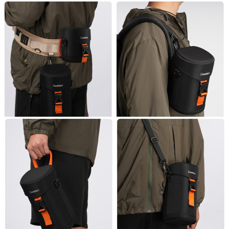 Cwatcun D157 DSLR Camera Lens Barrel Shockproof Thickened Digital Lens Bag Flip Lens Pouch, Color: Extra Large Black by Cwatcun