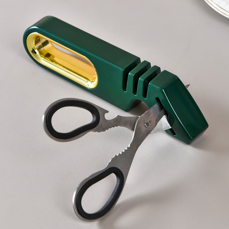 4 In 1 Knife Sharpener 4-Stage Kitchen Quick Sharpening Stone Manual Sharpening Tool(Orange) by bashfashion