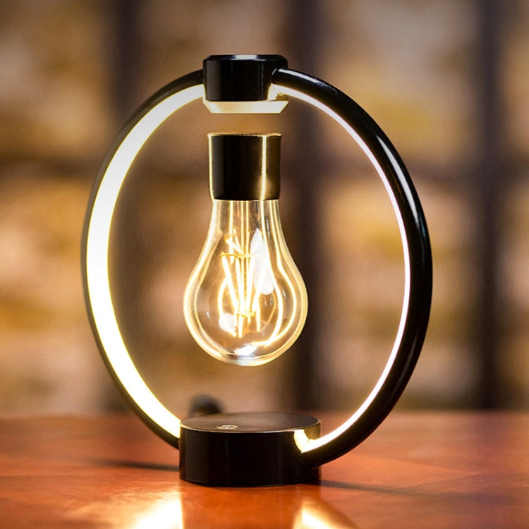 Magnetic Levitation Light Bulb Table Lamp Desktop Ambient Luminous Night Light, Specification: UK Plug(Light Color) by bashfashion