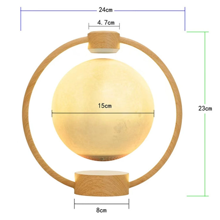 Magnetic Levitation Bluetooth Speaker Ornament Desktop Ambient Glow Night Lights, Style: Light Pattern Moon(EU Plug) by bashfashion