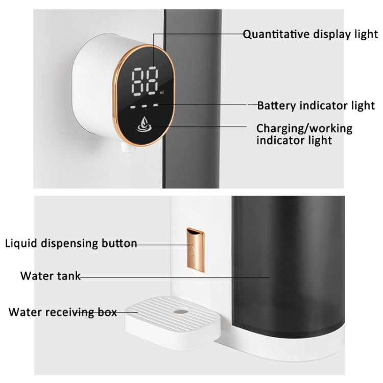 600ml Automatic Mouthwash Dispenser 4 Levels Quantitative with 2 Cups(Navy Blue) by bashfashion