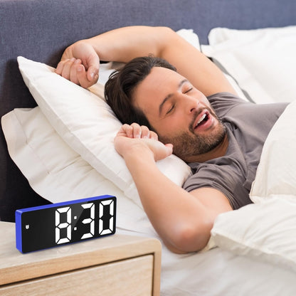 JX012 Multifunctional LED Electronic Clock Battery Plug-in Dual-purpose Bedside Alarm Clock(Blue) by bashfashion