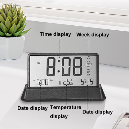 Multifunctional Temperature / Date Display Electronic Alarm Clock(Black Transparent) by bashfashion