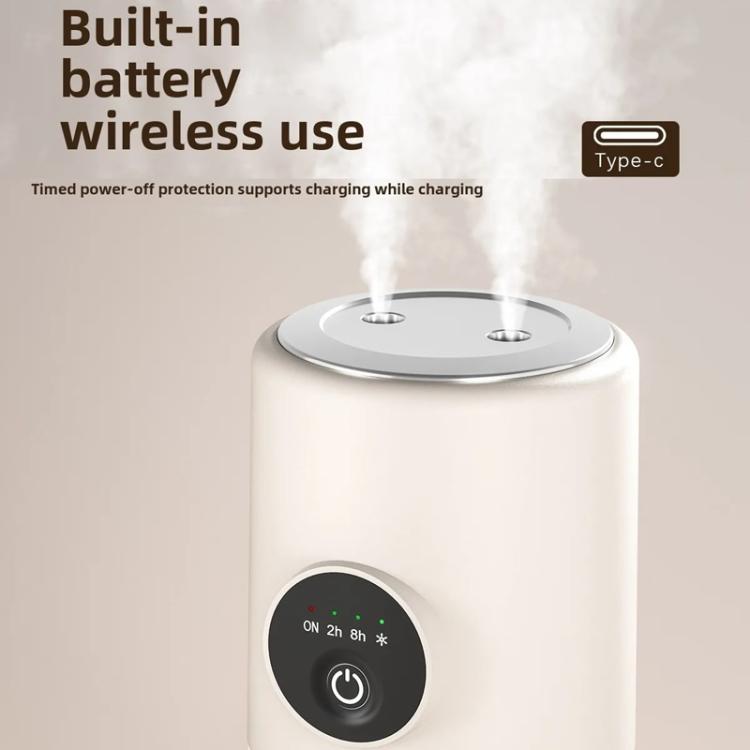 Desktop Dual Port Humidifier Portable Mini Air Purifier With Nightlight, Color: White by bashfashion