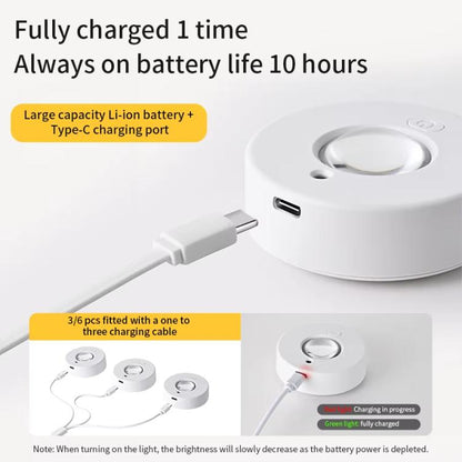 Tri-color Magnetic Puck Light Rechargeable LED Under Cabinet Light With Remote Control by bashfashion