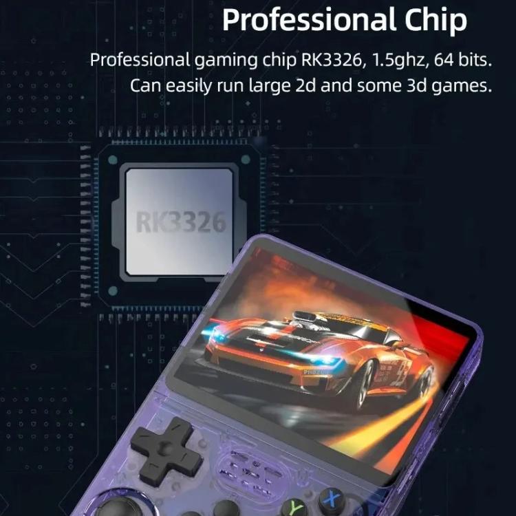 R36S Retro Handheld Game Console Linux System 3.5-Inch Screen Single TF Card Version 128G(Clear Purple) by bashfashion
