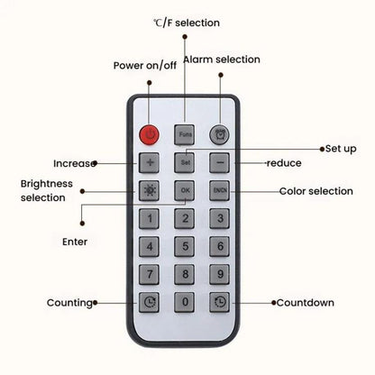 11.6-Inch RGB Wall Clock With Remote Control Multi-Functional Alarm Clock White+Cloth by bashfashion