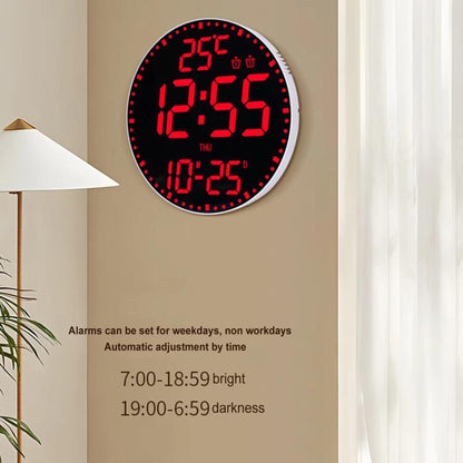 11.6-Inch RGB Wall Clock With Remote Control Multi-Functional Alarm Clock White+Black by bashfashion