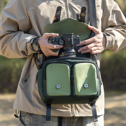 Cwatcun D99 Large Shoulder Camera Bag Multi-functional Casual Color Clash Lightweight Storage Bag by Cwatcun