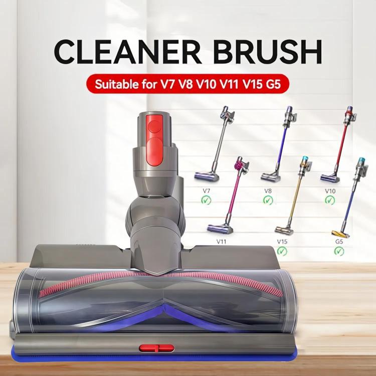 Adjustable Suction Floor Brush for Dyson V7 / V8 / V10 / V11 / V15 / G5 Vacuum Cleaners, Spec: Soft Head+Bristle Roller Set by bashfashion