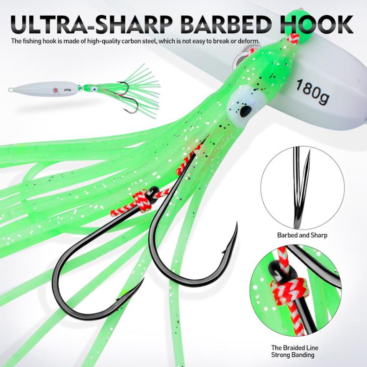 60G PROBEROS LF159 Luminous Bearded Squid Hook Slow Cranking Road Runner Iron Plate Bionic False Bait(D) by PROBEROS