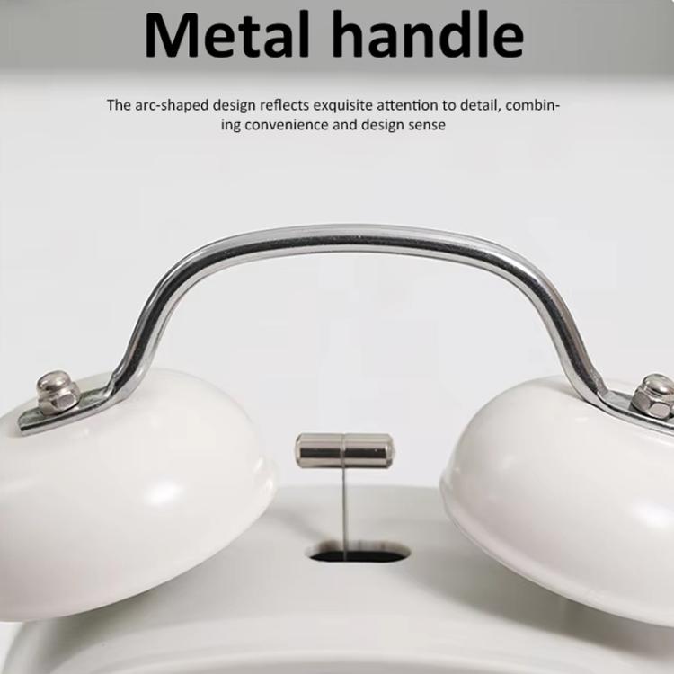 Loud Metal Powerful Ringing Clock LED Multifunction Clock, Color: Black Shell Blue Light by bashfashion