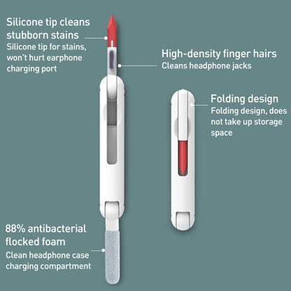 7 in 1 Bluetooth Headphone Computer Keyboard Cleaning Tools Set (Pink) by bashfashion